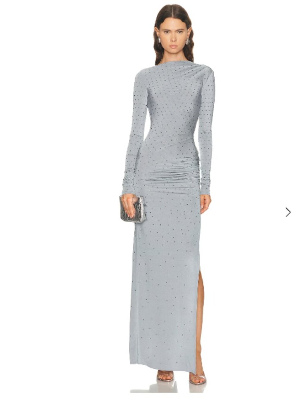 The Andamane Sophie Maxi Crystal Dress in Steel $1,200 msrp IT 40 SIZE